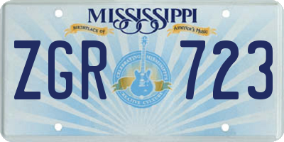 MS license plate ZGR723