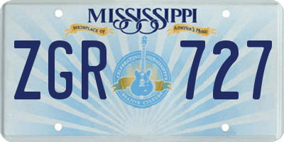 MS license plate ZGR727