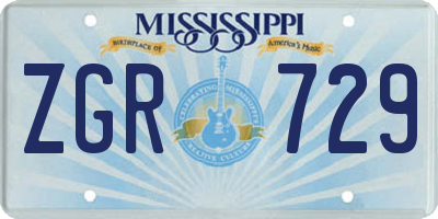 MS license plate ZGR729