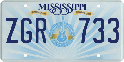 MS license plate ZGR733