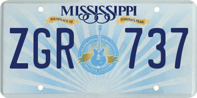MS license plate ZGR737