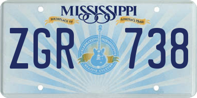 MS license plate ZGR738