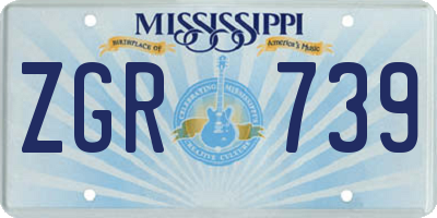 MS license plate ZGR739