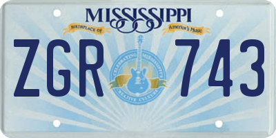 MS license plate ZGR743
