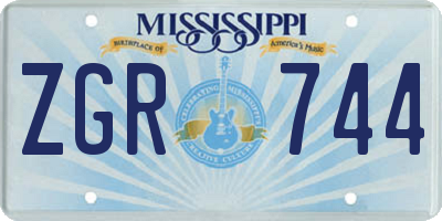 MS license plate ZGR744