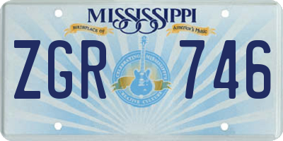 MS license plate ZGR746