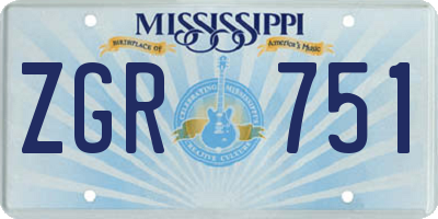 MS license plate ZGR751