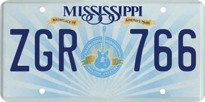 MS license plate ZGR766