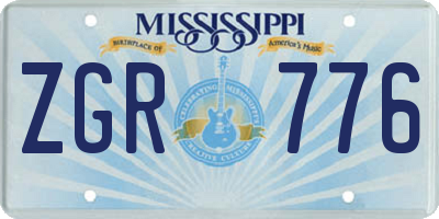 MS license plate ZGR776