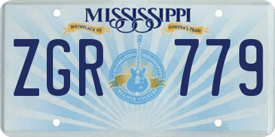 MS license plate ZGR779