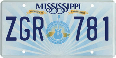 MS license plate ZGR781
