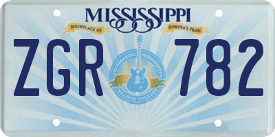 MS license plate ZGR782