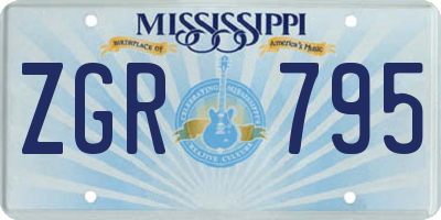 MS license plate ZGR795