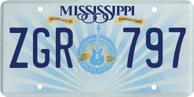 MS license plate ZGR797