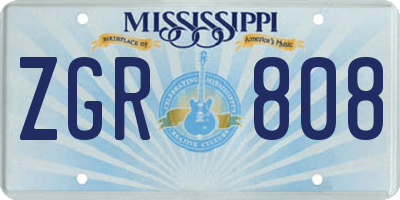 MS license plate ZGR808