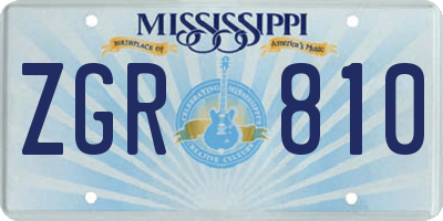 MS license plate ZGR810