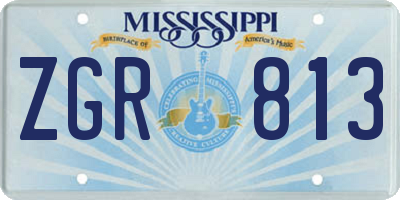 MS license plate ZGR813
