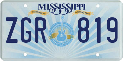 MS license plate ZGR819