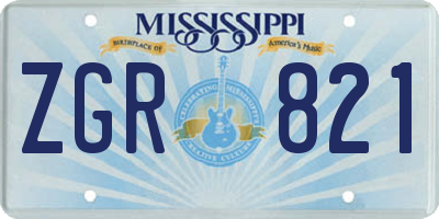 MS license plate ZGR821
