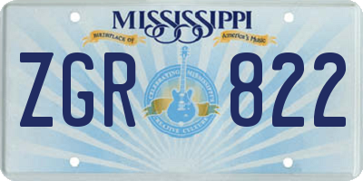 MS license plate ZGR822