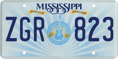 MS license plate ZGR823