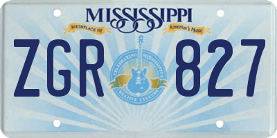 MS license plate ZGR827
