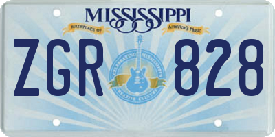 MS license plate ZGR828