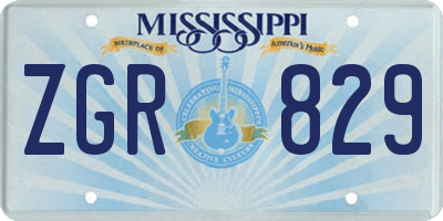 MS license plate ZGR829