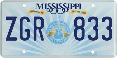 MS license plate ZGR833