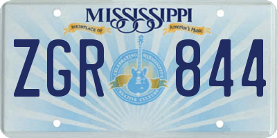 MS license plate ZGR844