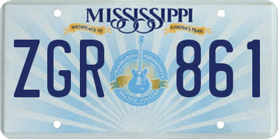 MS license plate ZGR861