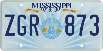 MS license plate ZGR873