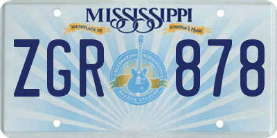 MS license plate ZGR878
