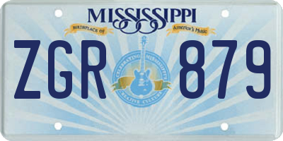 MS license plate ZGR879