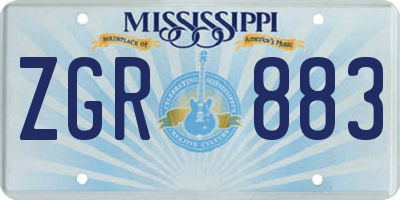 MS license plate ZGR883