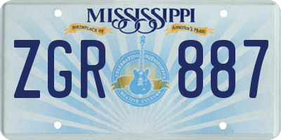 MS license plate ZGR887