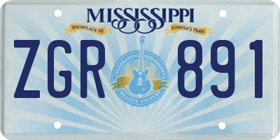 MS license plate ZGR891