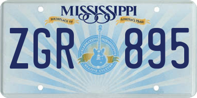 MS license plate ZGR895