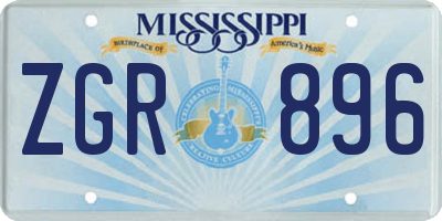 MS license plate ZGR896
