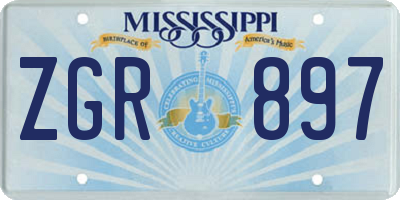 MS license plate ZGR897