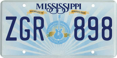 MS license plate ZGR898