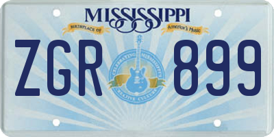 MS license plate ZGR899