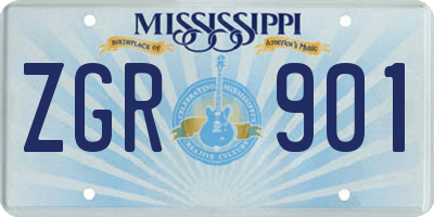 MS license plate ZGR901