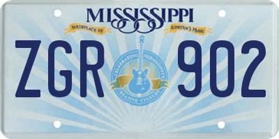 MS license plate ZGR902