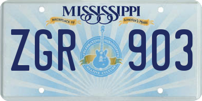 MS license plate ZGR903