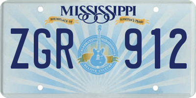 MS license plate ZGR912