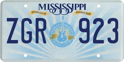 MS license plate ZGR923