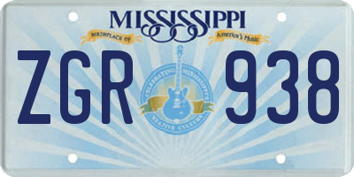 MS license plate ZGR938