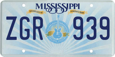 MS license plate ZGR939