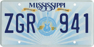 MS license plate ZGR941